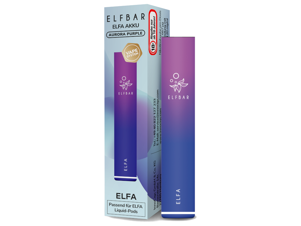 Elfbar - Elfa Akku 500 mAh aurora-lila