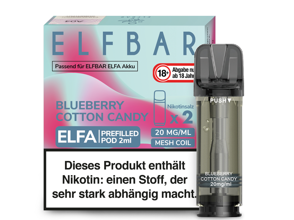 Elfbar - Elfa Pod Blueberry Cotton Candy 20 mg/ml (2 Stück pro Packung)