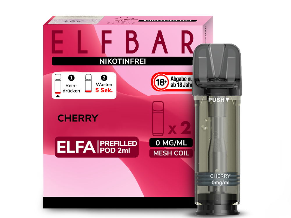 Elfbar - Elfa Pod Cherry 0 mg/ml (2 Stück pro Packung)