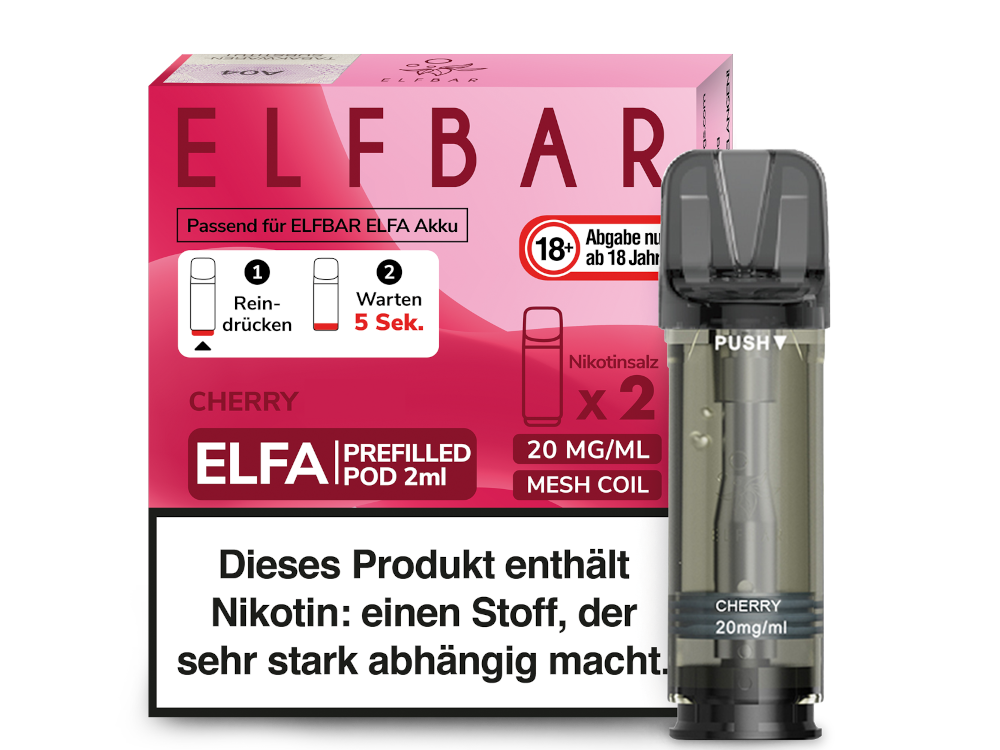 Elfbar - Elfa Pod Cherry 20 mg/ml (2 Stück pro Packung)