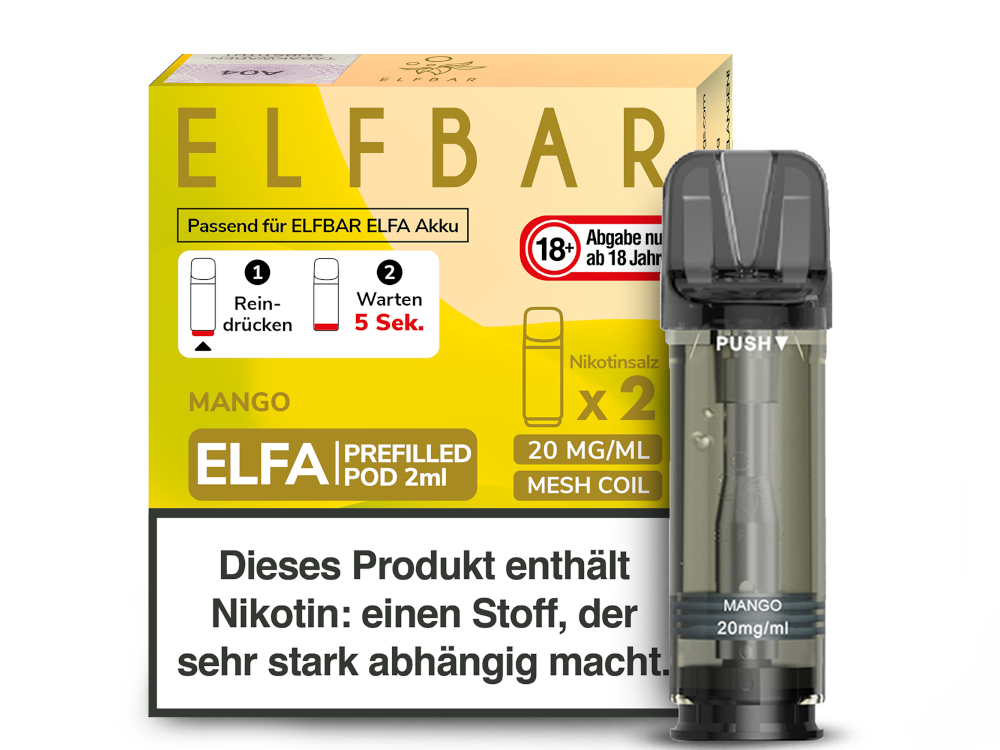Elfbar - Elfa Pod Mango 20 mg/ml (2 Stück pro Packung)