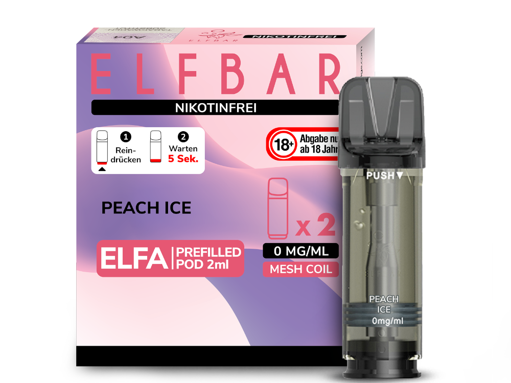 Elfbar - Elfa Pod Peach Ice 0 mg/ml (2 Stück pro Packung)