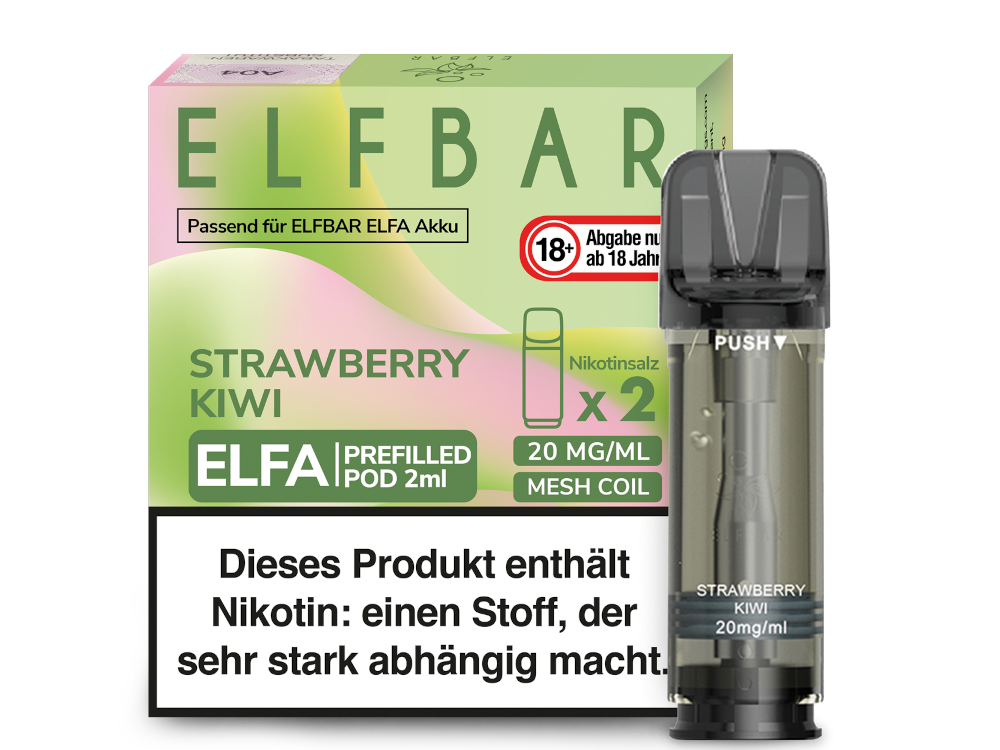 Elfbar - Elfa Pod Strawberry Kiwi 20 mg/ml (2 Stück pro Packung)
