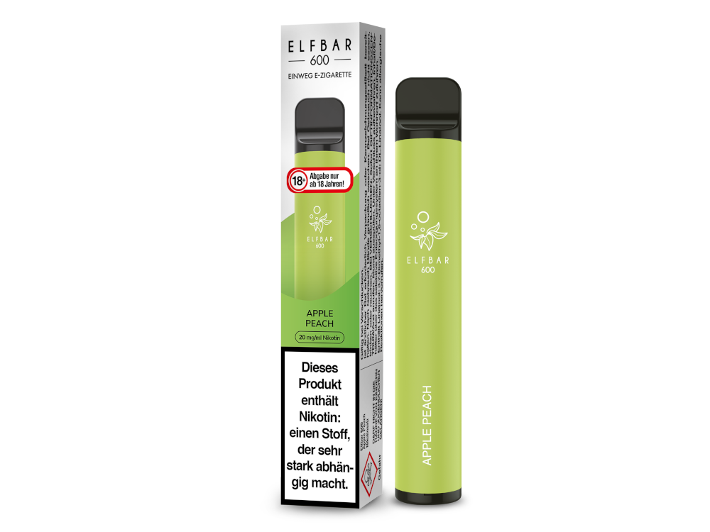 Elfbar - 600 Einweg E-Zigarette - Apple Peach 20 mg/ml