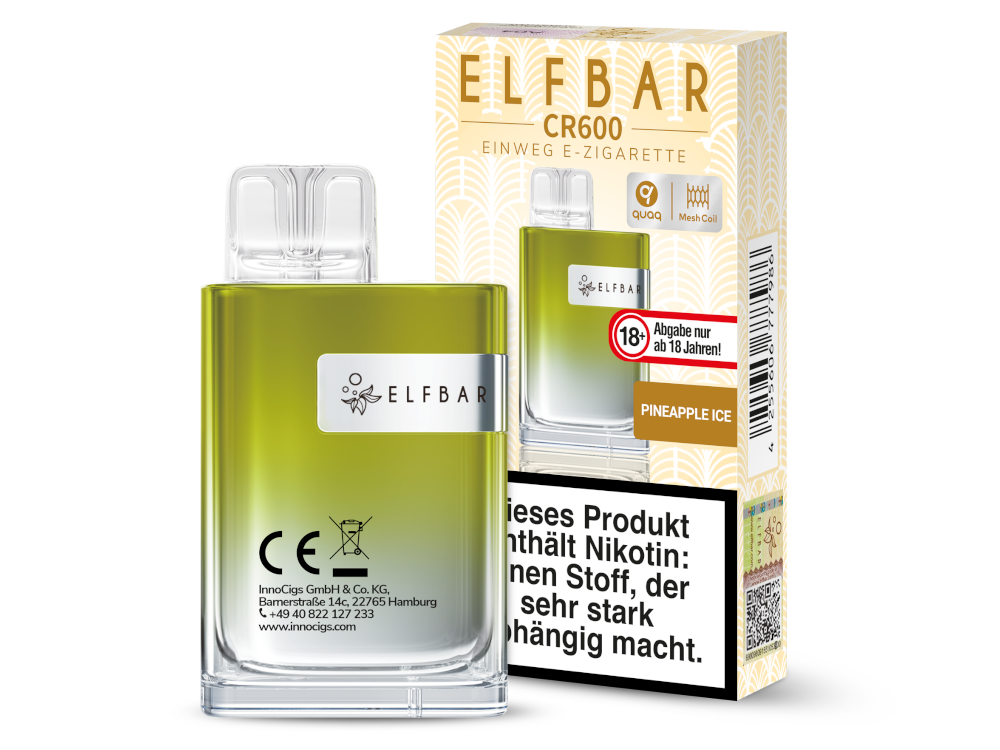 Elfbar - CR600 Einweg E-Zigarette - Pineapple Ice 20 mg/ml