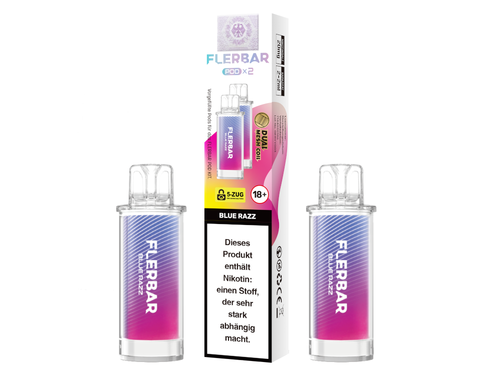 Flerbar - POD Blue Razz 20 mg/ml (2 Stück pro Packung)