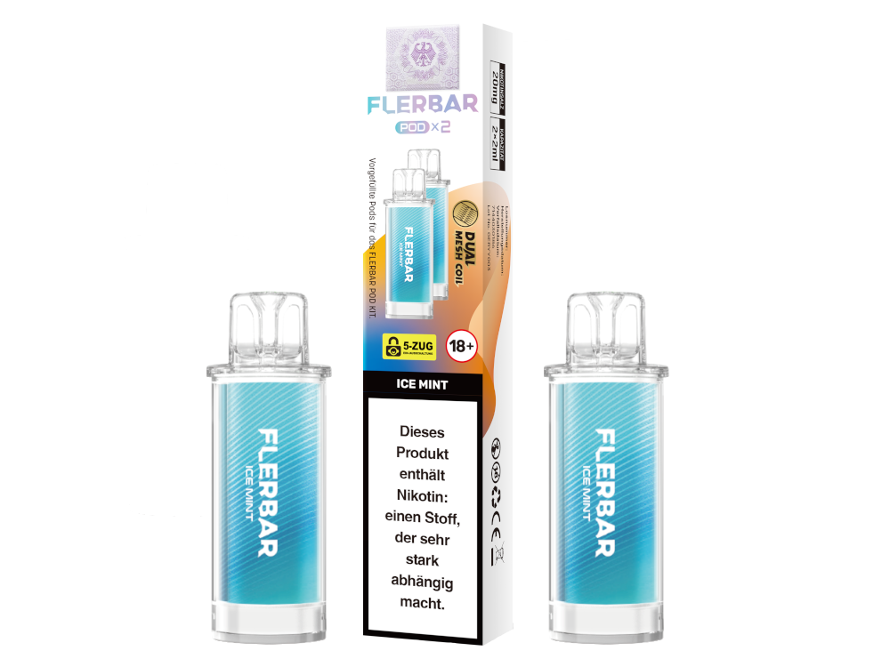 Flerbar - POD Ice Mint 20 mg/ml (2 Stück pro Packung)