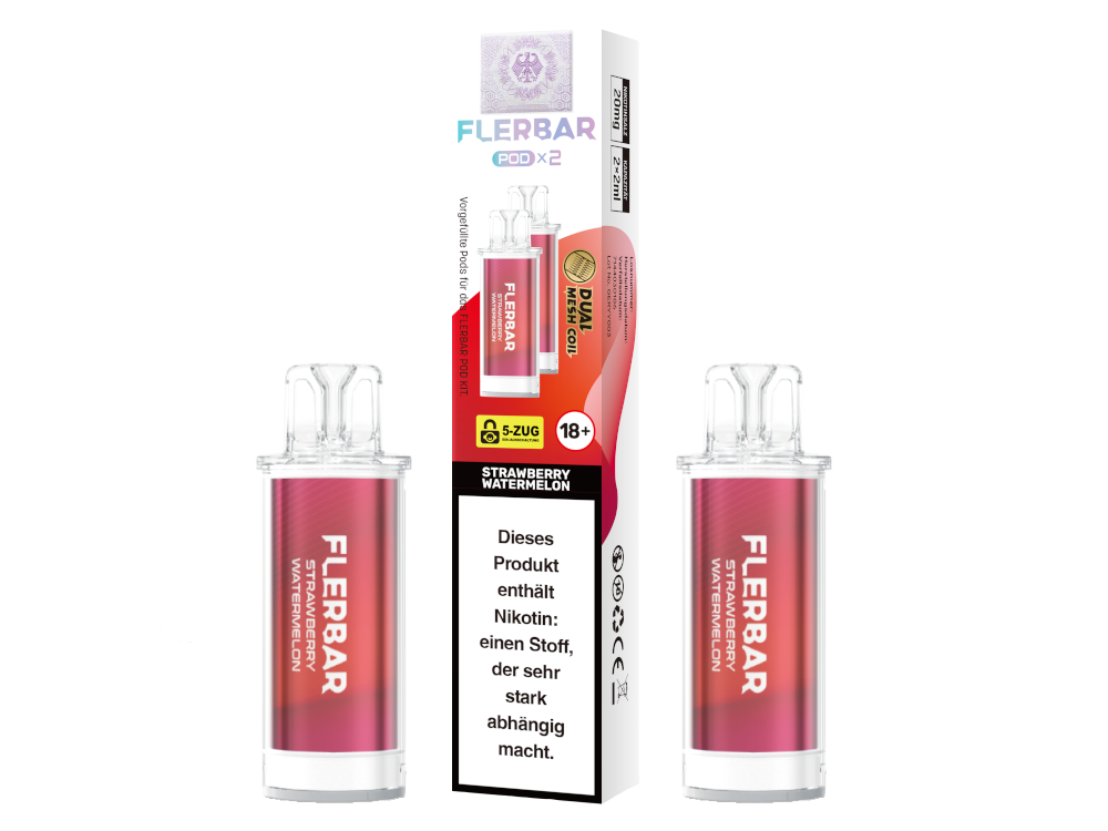 Flerbar - POD Strawberry Watermelon 20 mg/ml (2 Stück pro Packung)