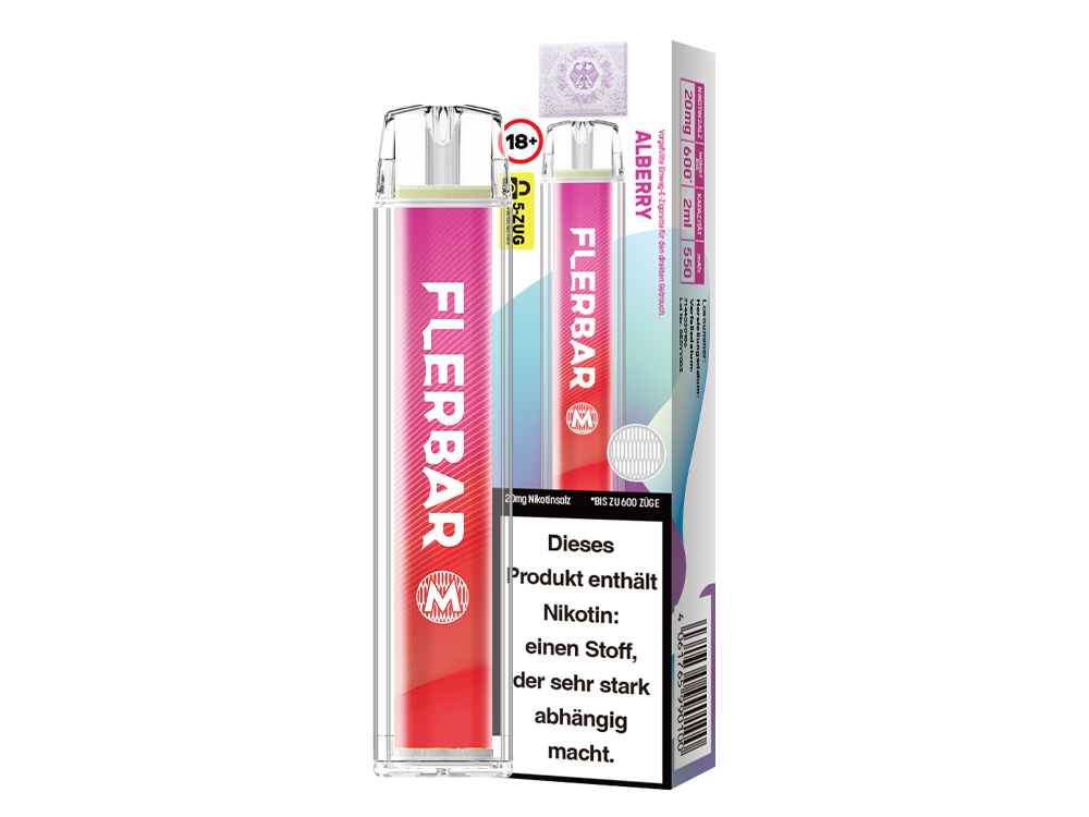 Flerbar - M Einweg E-Zigarette - Alberry 20 mg/ml