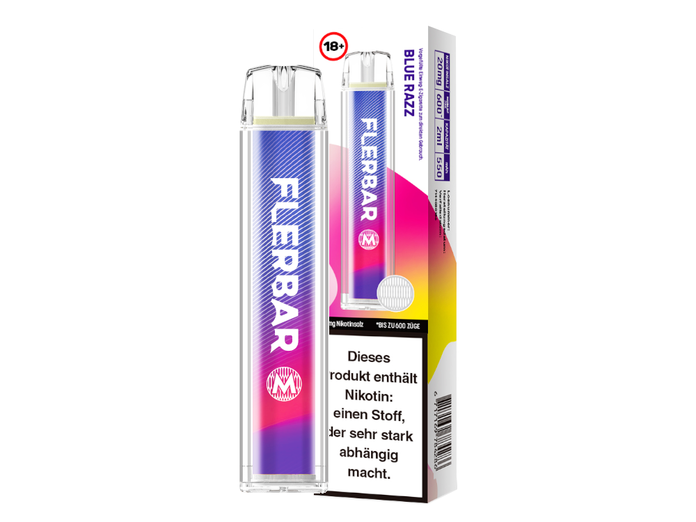 Flerbar - M Einweg E-Zigarette - Blue Razz 20 mg/ml