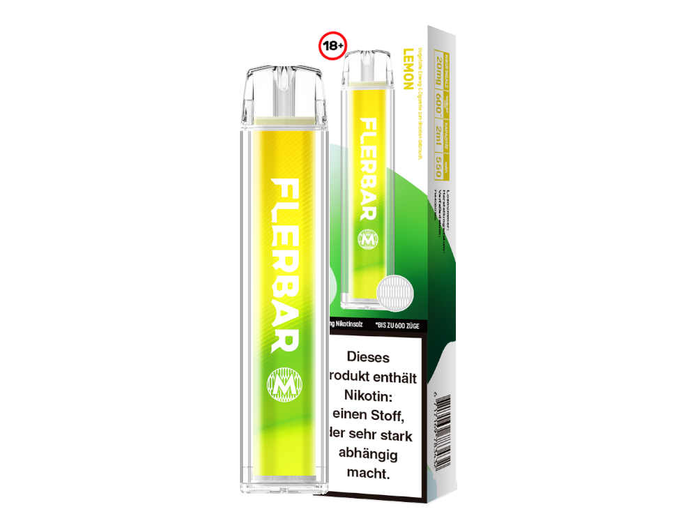 Flerbar - M Einweg E-Zigarette - Lemon 20 mg/ml