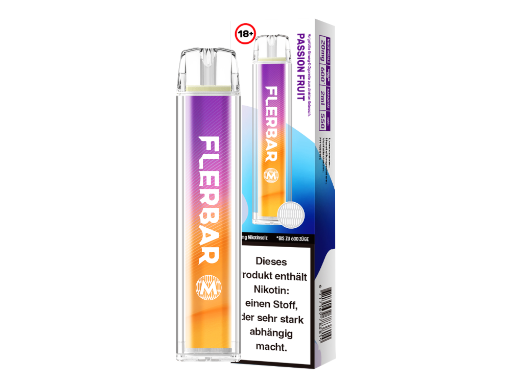 Flerbar - M Einweg E-Zigarette - Passion Fruit 20 mg/ml