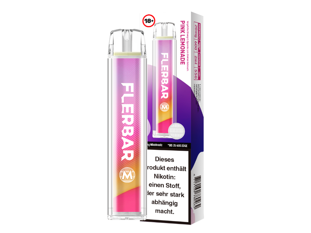 Flerbar - M Einweg E-Zigarette - Pink Lemonade 20 mg/ml