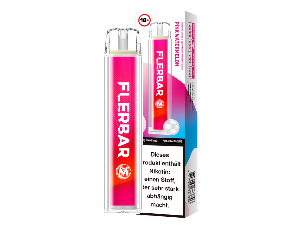 Flerbar - M Einweg E-Zigarette - Pink Watermelon 20 mg/ml