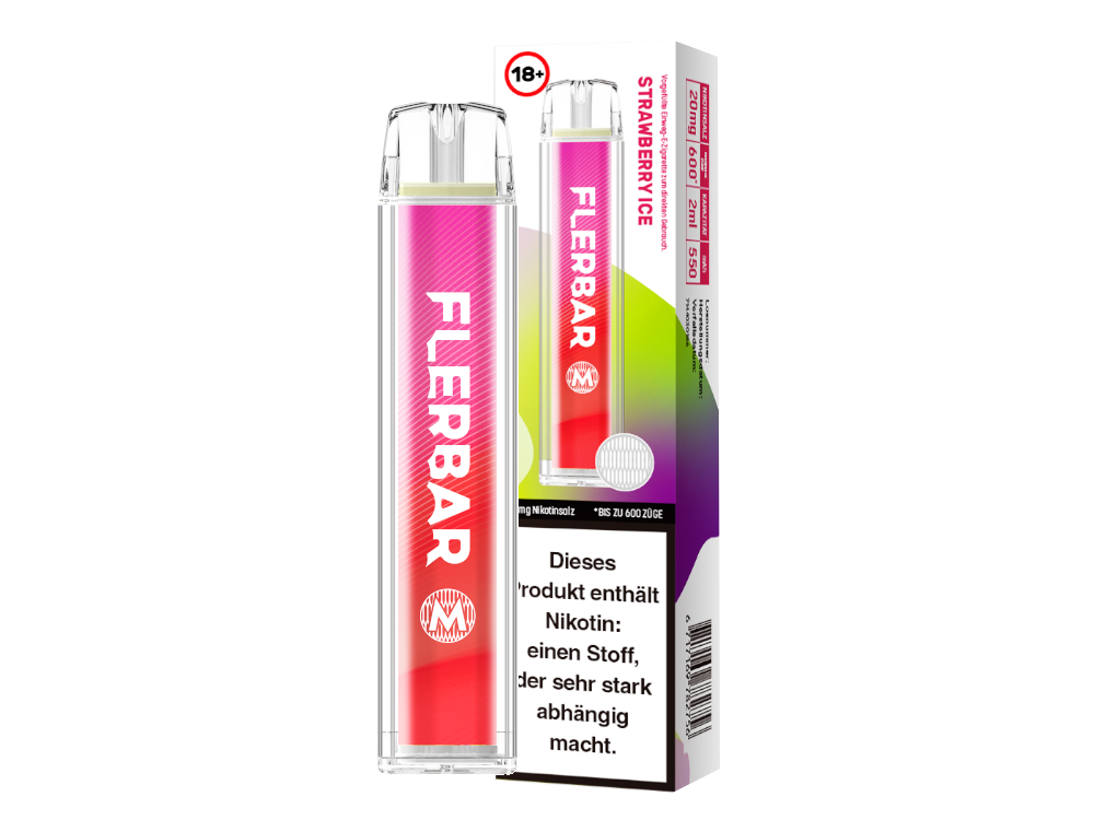Flerbar - M Einweg E-Zigarette - Strawberry Ice 20 mg/ml