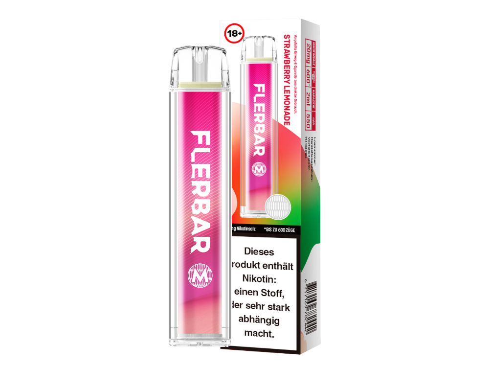Flerbar - M Einweg E-Zigarette - Strawberry Lemonade 20 mg/ml
