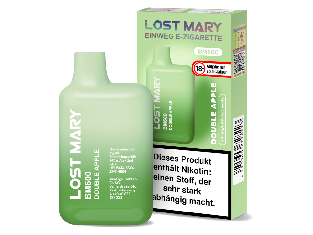 Lost Mary - BM600 Einweg E-Zigarette - Double Apple 20 mg/ml