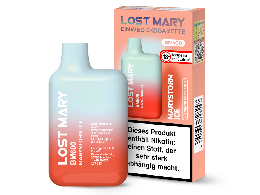 Lost Mary - BM600 Einweg E-Zigarette - Marystorm Ice 20 mg/ml
