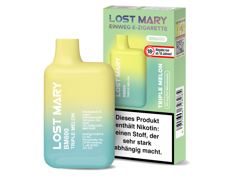 Lost Mary - BM600 Einweg E-Zigarette - Triple Melon 20 mg/ml