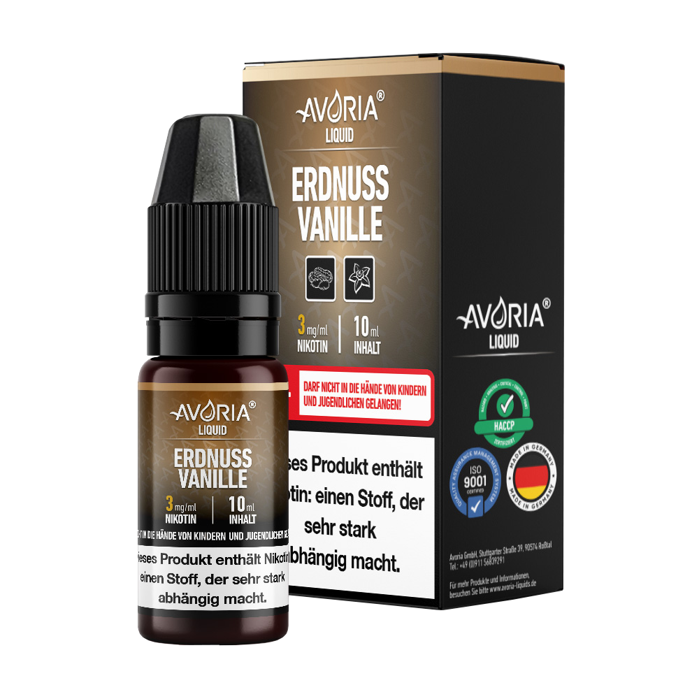 Avoria - Erdnuss-Vanille E-Zigaretten Liquid 0 mg/ml