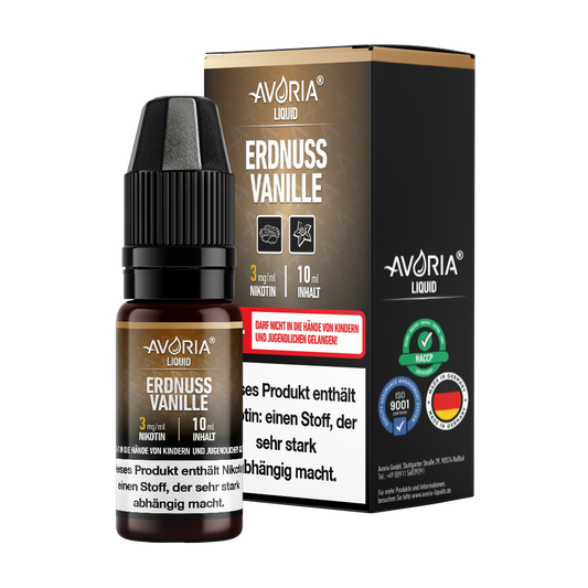 Avoria - Erdnuss-Vanille E-Zigaretten Liquid 0 mg/ml
