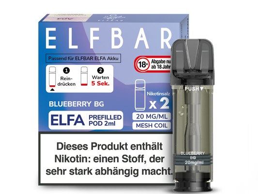 Elfbar - Elfa Pod Blueberry BG 20 mg/ml (2 Stück pro Packung)