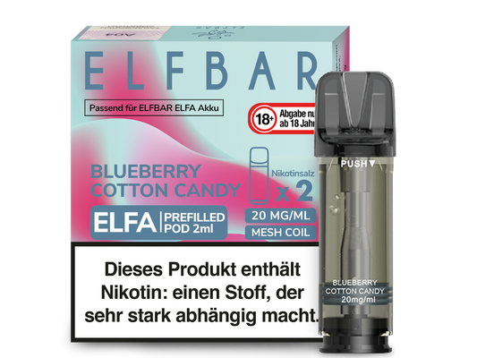 Elfbar - Elfa Pod Blueberry Cotton Candy 20 mg/ml (2 Stück pro Packung)