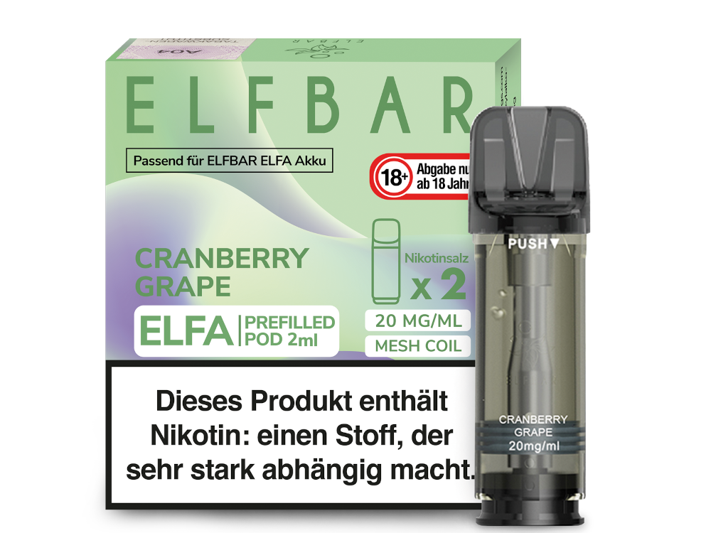 Elfbar - Elfa Pod Cranberry Grape 20 mg/ml (2 Stück pro Packung)