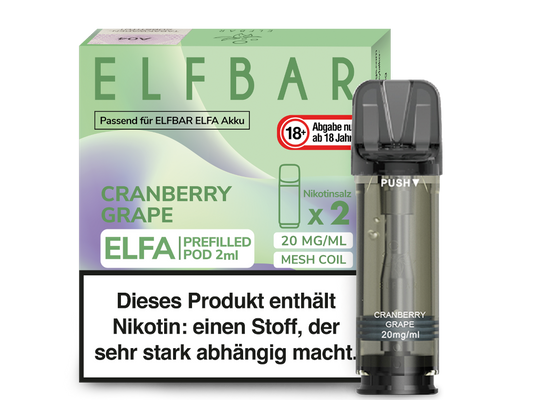 Elfbar - Elfa Pod Cranberry Grape 20 mg/ml (2 Stück pro Packung)