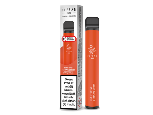 Elfbar - 600 Einweg E-Zigarette - Elfstorm Strawberry 20 mg/ml