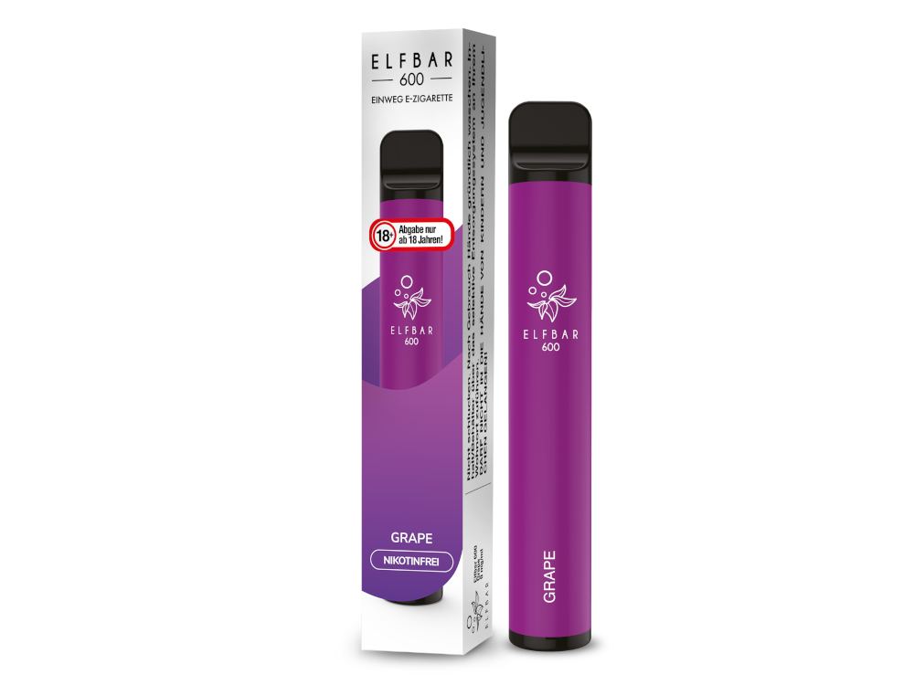 Elfbar - 600 Einweg E-Zigarette - Grape 0 mg/ml