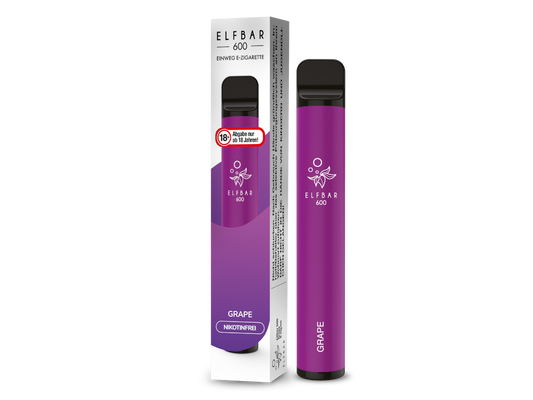 Elfbar - 600 Einweg E-Zigarette - Grape 0 mg/ml