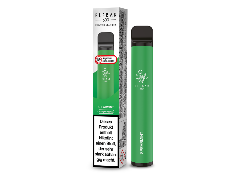 Elfbar - 600 Einweg E-Zigarette - Spearmint 20 mg/ml