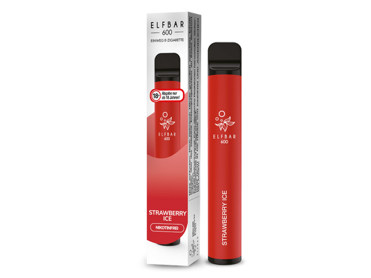 Elfbar - 600 Einweg E-Zigarette - Strawberry Ice 0 mg/ml