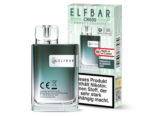 Elfbar - CR600 Einweg E-Zigarette - Pineapple Blueberry Kiwi 20 mg/ml
