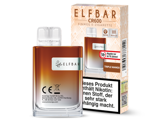 Elfbar - CR600 Einweg E-Zigarette - Triple Mango 20 mg/ml