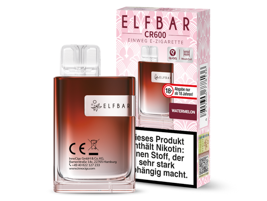 Elfbar - CR600 Einweg E-Zigarette - Watermelon 20 mg/ml