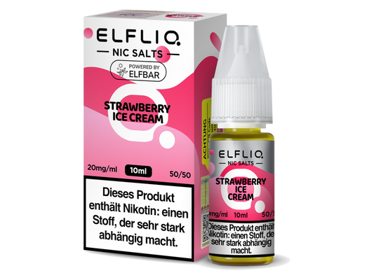 ELFLIQ - Strawberry Ice Cream - Nikotinsalz Liquid 20 mg/ml