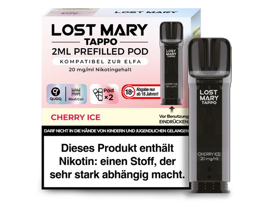 Lost Mary - Tappo Pod Cherry Ice 20 mg/ml (2 Stück pro Packung)
