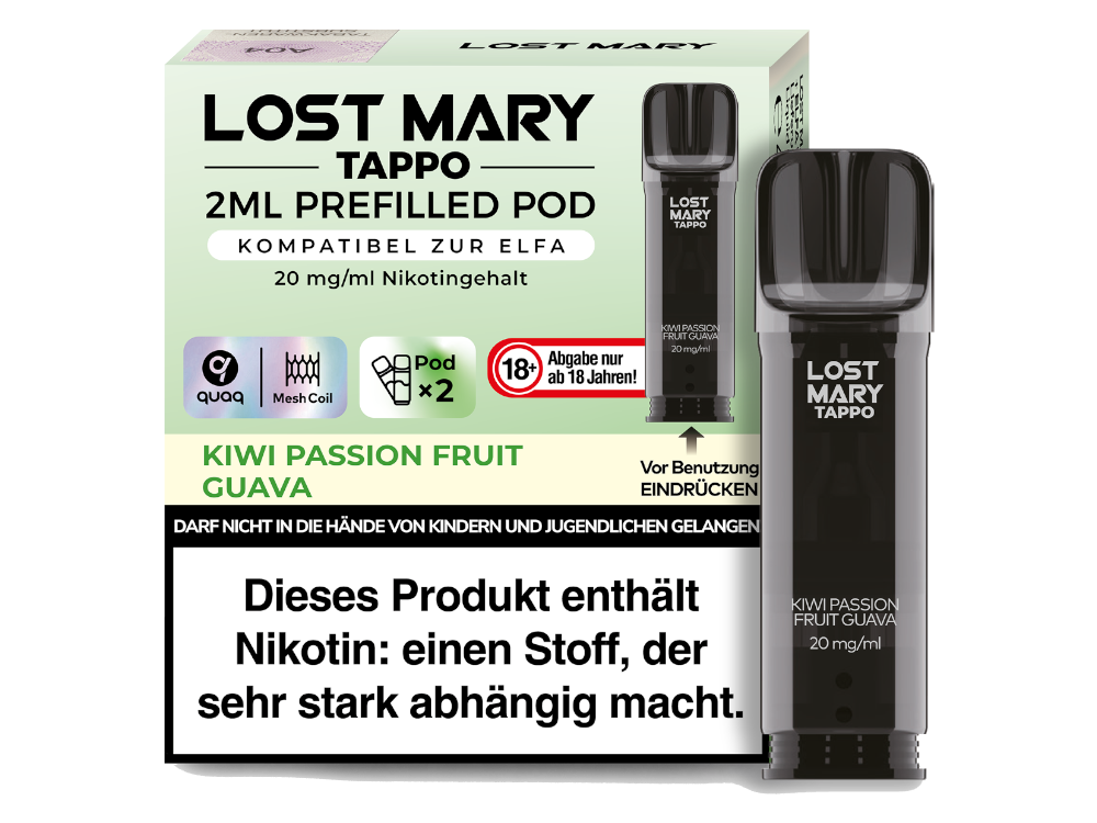 Lost Mary - Tappo Pod Kiwi Passion Fruit Guava 20 mg/ml (2 Stück pro Packung)
