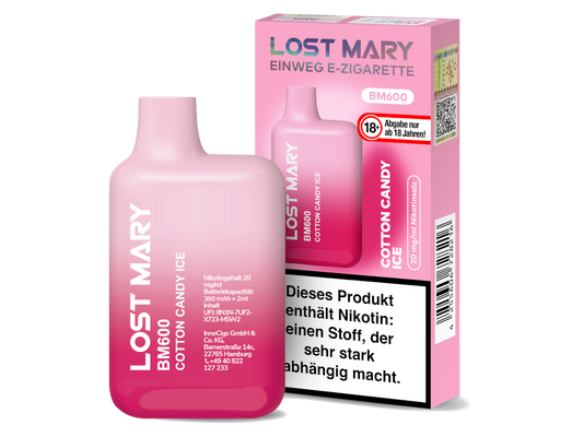 Lost Mary - BM600 Einweg E-Zigarette - Cotton Candy Ice 20 mg/ml