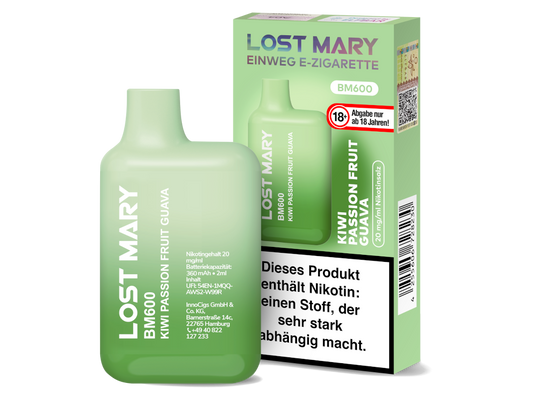 Lost Mary - BM600 Einweg E-Zigarette - Kiwi Passionfruit Guava 20 mg/ml