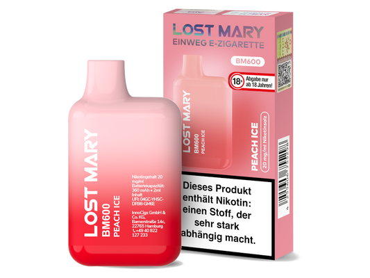 Lost Mary - BM600 Einweg E-Zigarette - Peach Ice 20 mg/ml