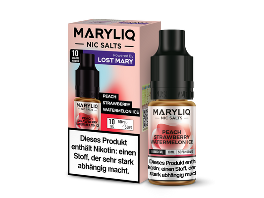 MARYLIQ - Peach Strawberry Watermelon Ice - Nikotinsalz Liquid 10 mg/ml