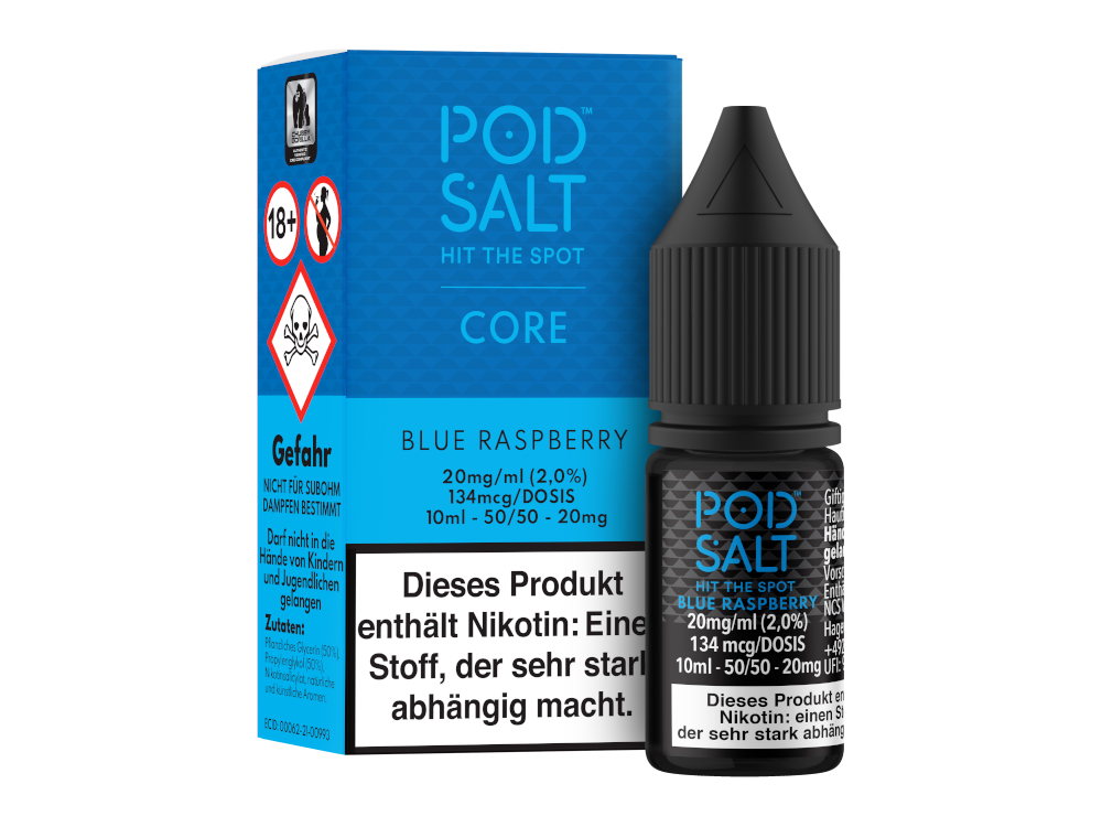 Pod Salt Core - Blue Raspberry - Nikotinsalz Liquid 20 mg/ml