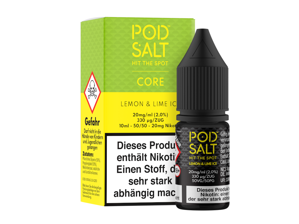 Pod Salt Core - Lemon & Lime Ice - Nikotinsalz Liquid 20 mg/ml