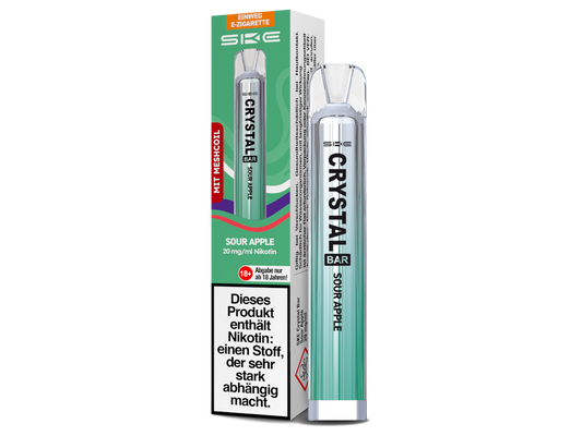 SKE - Crystal Bar Einweg E-Zigarette - Sour Apple 20 mg/ml