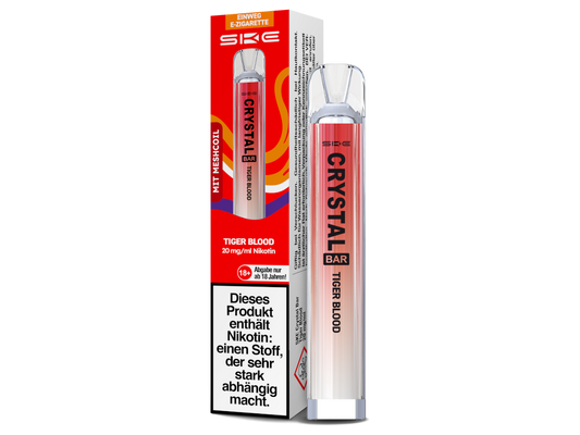 SKE - Crystal Bar Einweg E-Zigarette - Tiger Blood 20 mg/ml
