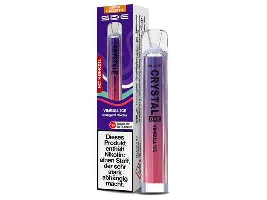 SKE - Crystal Bar Einweg E-Zigarette - Vimbull Ice 20 mg/ml
