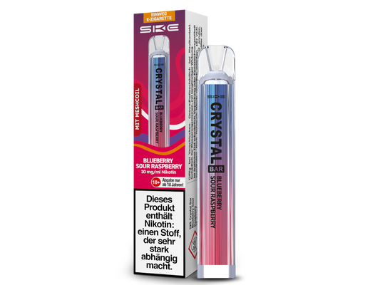 SKE - Crystal Bar Einweg E-Zigarette - Blueberry Sour Raspberry 20 mg/ml
